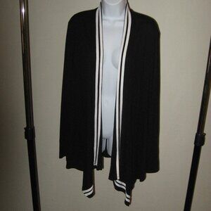 INC Internation Concepts Open Front Cardigan Black & White Sz XL